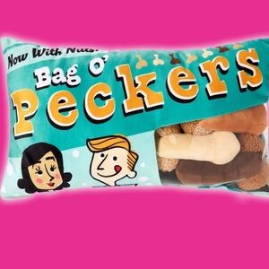 NWT Spencer's Bag O' Peckers Novelty Pillow